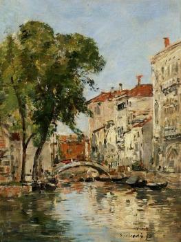 Eugene Boudin : Small Canal in Venice II